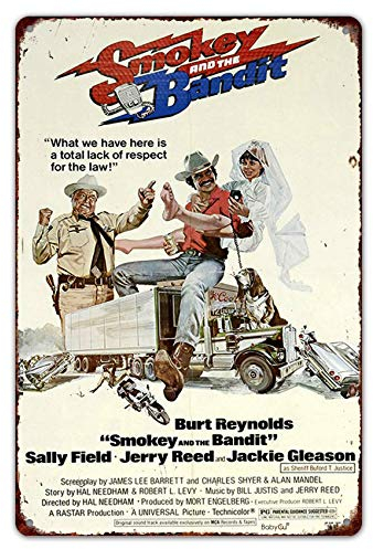 Anjoes Blechschild Smokey and The Bandit Film Poster Burt Reynolds Reproduktion Metallschild 8 x 12