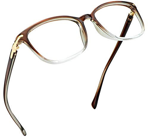 LifeArt Lunettes de lecture, verres de blocage léger bleu, verres d'ordinateur pour femmes hommes (Brun Clair, grossissement 1,50)