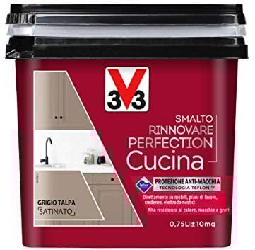 V33 Smalto Rinnovare Perfection Cucina Grigio Talpa Satinato 0,75 L