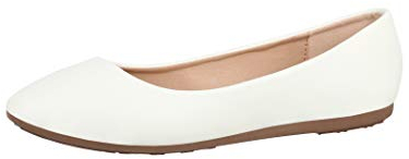 Elara Damen Ballerina Bequeme Slip Ons Flach Chunkyrayan Neu DY-10A White 42