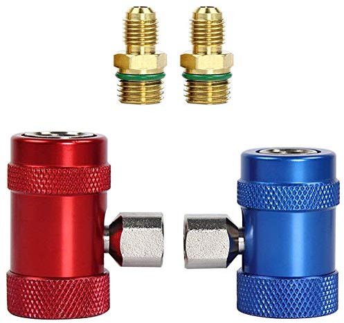 Sucute R1234yf Set de raccords rapides haute/basse pression pour climatisation auto Rouge/bleu