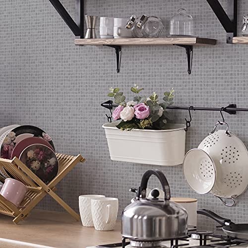 Contour Antibac Spectrum Grey Mosaic Wallpaper | Paste The Wall Application | Grey Tile | Eco-Friendly