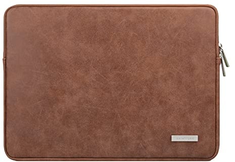 RAINYEAR 11 Pulgadas Funda Protectora para Portátil Cuero Artificial de Gamuza Bolsa Blanda Compatible con 11,6 MacBook Chromebook Surface Tablet DELL HP ASUS Laptop Portátiles,Marrón