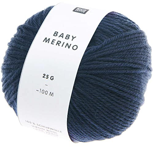 Rico Baby Merino dk Farbe 06 marine, Babywolle reine Merinowolle zum Stricken oder Häkeln