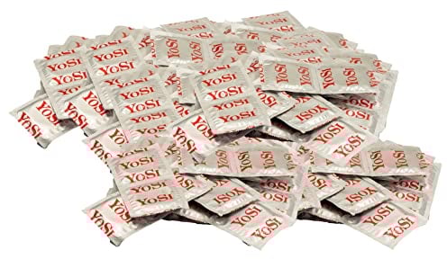 100 YOSI Markenkondome „Ribbed“ - Gerippte Textur - sorgt für zusätzliche Stimulation - reguläre Passform - 53 mm Breite – Ribbed Condoms for men - 100 Stück (2 x 50 Stück)