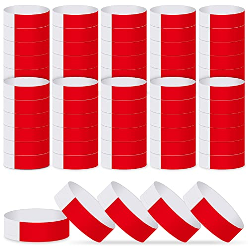 ASTARON Eintrittsbänder 200 Stück, Einlassbänder für Events, Wasserdichte Festival Handgelenkband, Rote Event Handgelenkband Party Handgelenkband für Event-Clubs Leichte Konzert-Handgelenkband