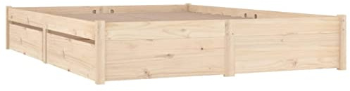 vidaXL Bett mit Schubladen Holzbett Massivholzbett Bettgestell Bettrahmen Doppelbett Lattenrost Schlafzimmerbett Schlafzimmermöbel 160x200cm