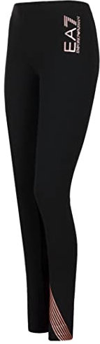 Emporio Armani Legging femme EA7 6YTP85 TJ01Z Pantalon de sport élastique, Noir/Logo Or Rose, XS delgado