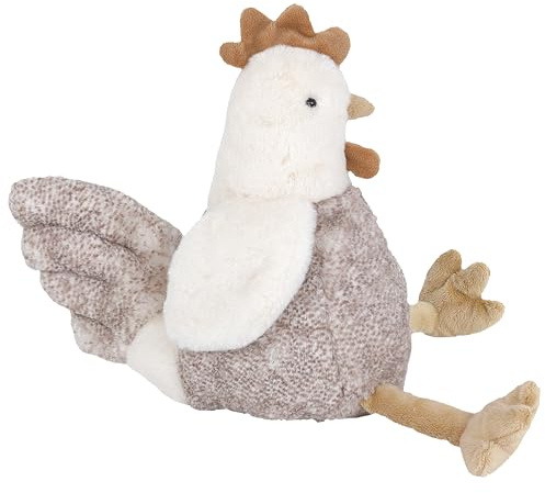 MON AMI Hester French Hen 15-Inch Stuffed Chicken Toy, Soft Farm Plush | chicken stuffed animal, soft farm plush build, french hen design, playtime companion, nursery décor accent, easter gift