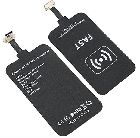 Micro USB Wireless Charging Receiver, 5V 2A 10W Wireless Qi Charger Adapter, Micro USB Cellphone Charging Receiver Module for USB C Android Cell Phones