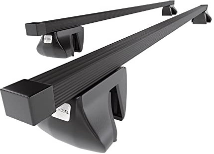 Mossa - Stahl-Dachträger kompatibel mit VW Volkswagen Golf Plus mk V MPV (2005-2008) - schwarz Dachträger Dachgepäckträger - Reling