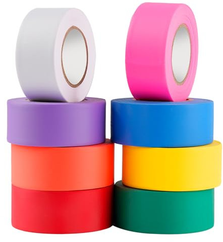 GEYYANG 8 Pack Flagging Tape Assorted Colors - Non-Adhesive - 1.18, 98', 3.35 Mil Thick - Marking Tape for Trees, Hunting, Boundaries and Hazardous Areas