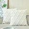 Ci & Ci 2er Set Boho Deko Kissenbezug 50x50 cm, Creme Weiß Kissen Sofakissen Dekokissen Zierkissen, Flauschig Kissenbezüge Kissenhülle für Sofa Couch