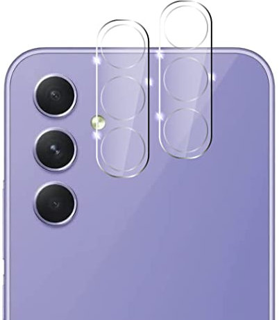 QUITECO Caméra Arrière Protection pour Samsung Galaxy A34 5G / A14 4G / A14 5G [2 pièces] Protecteur en Verre Trempé d'Objectif de caméra