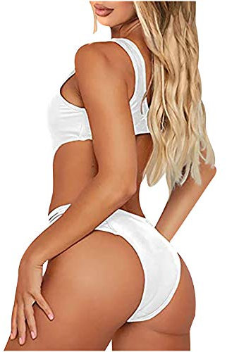 EODJXIO Costume da Bagno Donna Mutanda Pantaloncino Slip Contenitivi Pancia Piatta Taglio Costume Intero con Mutanda Brasiliana Donna Slip Contenitivi Pancia Piatta Taglio Bikini Rosa Antico