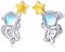 Astronaut Ohrringe S925 Sterling Silber Mondstein Milchstraße Schmuck Geschenke für Damen