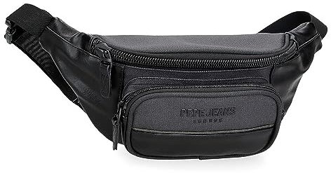 Pepe Jeans Grays Gürteltasche, Schwarz, 30 x 13 x 5 cm, Polyester, Schwarz, Talla única, Hüfttasche