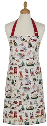 Ulster Weavers - Delantal de Navidad para perros (70 x 80 cm) - 100% algodón - 1 bolsillo - Lavable - Delantal de perro para Navidad - Delantal natural para chef - Decoración de cocina de Navidad -