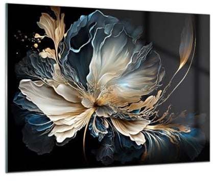 ARTTOR Glasbild 100x70cm Wandbild Glasdruck Botanik Blumen - 5766 | Blume Stück Groß Modern Dekoration Wohnzimmer Schlafzimmer Küche Wanddeko Kunstdruck Art Wall Decor ARTTOR