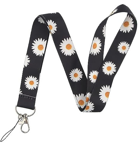 TEEKU Sunflower Mobile Phone Lanyard Fresh ID Card Camera Tag Lanyard Neck Key Chain Lanyard Backpack Charms for Boys (Black, One Size)