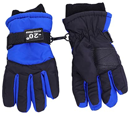 Kinder Ski Handschuhe Winter Skihandschuhe -20℃ | Winddicht Warm | Outdoor Sports Snowboard Skifahren | Junge Mädchen Kinder Winter schneehandschuhe Skihandschuhe für 6-10 Jahre (Blue, One Size)