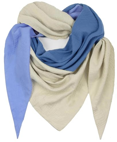 Gloop Damen XXL Strick Dreieck Schal Halstuch Baumwolle Dreieckstuch Musselin Schal ohne Kratze an Haut Made in Italy