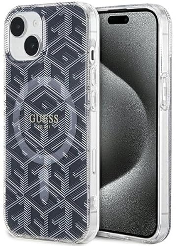 Guess GUHMP15SHGCUSTGK Hülle für iPhone 15/14 / 13 6.1 Schwarz hardcase IML GCube