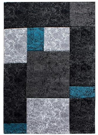 Kurzflor Teppich Hara rechteckig, Farbe:türkis, Größe:80 X 150 cm
