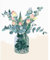 DAERLE Fleur aquarelle Peinture par numéros adulte, Kit de bricolage pour adultes Peinture sur toile Avec peinture et pinceau, Cadeaux et décorations de peinture 30x40 cm Vase Plante