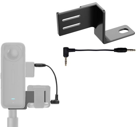 Microphone Expansion Stand Mic Adapter for Insta360 X5/X4, External Microphone Holder Mount Bracket with Audio Cable