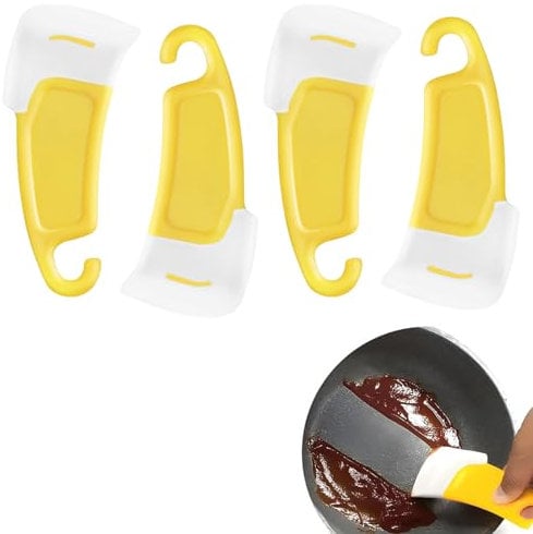 Wbgraceful 4Pcs Silicone Scrapers, 3D Printer Scraper, Plastic Scraper Tool, 3D Printer Scraper Tool, Silicone Pan & Pot Scraper Set, Non-Stick Kitchen Tools for Cleaning Bowls, Dishes, Pans & Pots