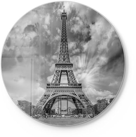 DEQORI Schneidebrett aus Glas | rund Ø30 cm | Motiv Monochrome Majestät | Design Schneideplatte für Küche | Frühstücksbrett antibakteriell & rutschfest | Glasplatte & Servierplatte