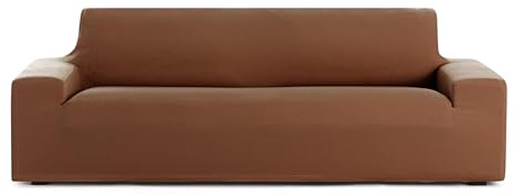 Eysa Bi-elastischer Sofabezug für 4-Sitzer, Orange, Design Harlem