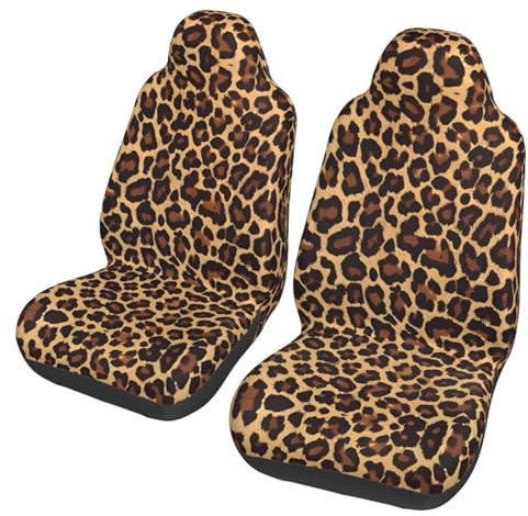 ZhaoYuGoods Cool Cheetah Leopard Autositzbezüge, Druck Auto Vordersitze Schoner, Universal Automotive Fahrzeug Sitzbezug für Pkw, LKW und SUV, 2 Stück