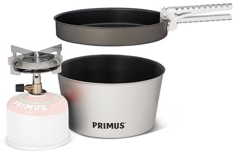 Primus Gas Stove Camping Cooking Set - Mimer Stove Kit II - Camping Cookware Kit with Gas Burner, Camping Pan & Camping Pot - Camping Cooking Equipment - Camping Stove Set - Camping Pan Set