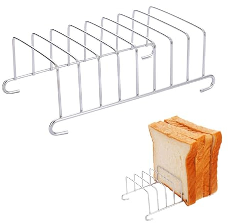 BommFu Edelstahl Toast Rack | 2 StückToastregal 8-Scheiben-Gitter-Toast-Halter | Stainless Steel Toast Rack | Rechteck Heißluftfritteuse Zubehör Organizer - Für Küche, Restaurants Und Partys