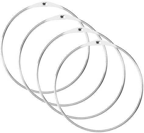 Lot de 4 anneaux de marchandise avec fermeture rapide - 150 mm - Grand anneau en métal polyvalent - Grand anneau pour accrocher clés, serviettes, cravates