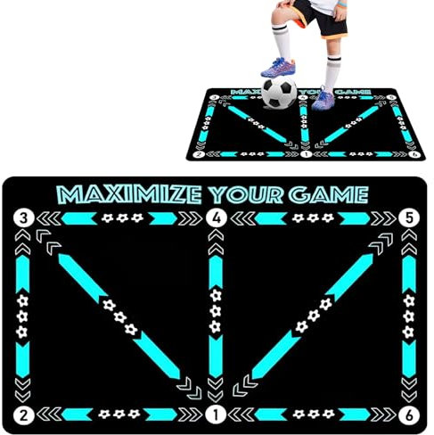 Pizens Fußballmatte 60 X 90cm, Fussball Trainingsmatte Ballkontrolle, rutschfeste Fussball Matte für Ideal als Fußball Trainingszubehör (C)