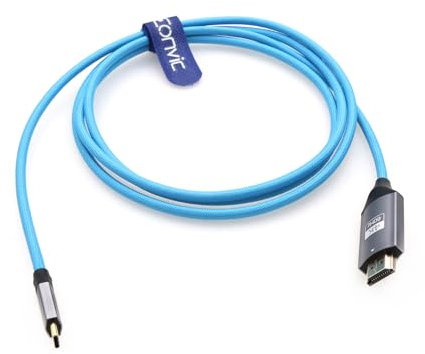 Eonvic USB C to HDMI 4K 60Hz HD Projection Cable, High-Speed USB Type C to HDMI Unidirectional Transmission Cable for Mac Book Pro iMac iPad Mac mini Phone Samsung Huawei Dell Laptops (Blue, 6ft)