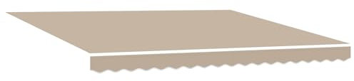 Tomostar Toile de Remplacement Store Banne, Toit de Rechange Tissu de Remplacement pour Auvent Cadre de 4x3 m Beige