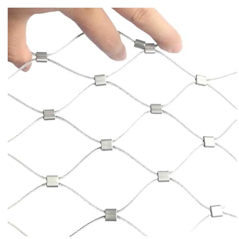 Red de protección de jardín de acero inoxidable, cuerda tejida de malla de 5 cm, duradera de 2 x 9 m para plantas, árboles y vida silvestre