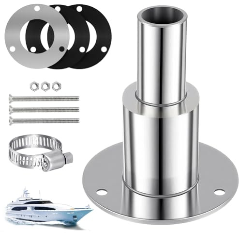 Durch Rumpf Auspuff Hautanpassung 24mm Edelstahl 316 Dieselheizung Zubehör Standheizung Auspuffrohr Abgasrohr Schiffsauspuff Rohrauspuff für LKW Boot Auto Wohnmobil Gerade