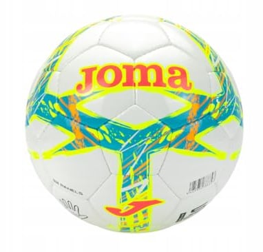 Joma Pallone da Calcio Dali III, Professionale per Allenamento e Partite, Bianco con Design in Colori Assortiti, Misure dalla 3 alla 5 (Bianco/Turchese/Giallo Fluo, 5)