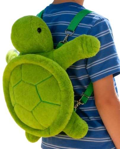 Xvilmaun Turtle Rucksack für – niedliche Plüschtasche – Persönlichkeitsschulrucksack, für Spielzeit, Familie, Reisen, Alltag, Festival, Outdoor, Geburtstag, Schule, Mädchen, grün, Refer