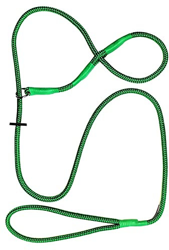 Apple Green 45in/114cm long in Soft 8mm Rope Braid Anti-Pull Training Figure-of-Eight Lead
