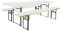 Brandsseller Auflagenset für Bierzeltgarnituren 3-teilig 2 Bankauflagen gepolstert 220x25 cm und 1 Tischdecke 240x90 cm für alle gängigen Festzeltgarnituren Bierbankauflagen Outdoor - Weiß