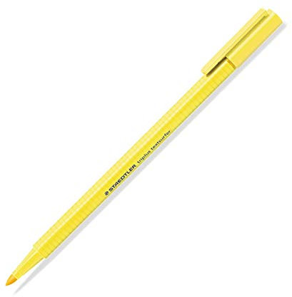 Staedtler Textmarker triplus Highlighter, ergonomische Dreikantform, Hohe Qualität Made in Germany, Linienbreite 1 - 4 mm, Set mit 10 Stück, Pastell-Farbe Sonnenblumengelb, 362 C-100