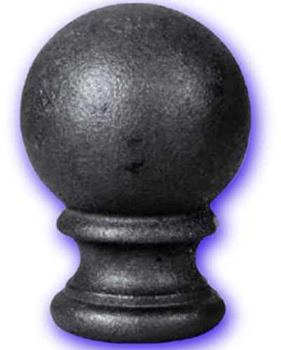 Déco fer Forgé- BOULE DE RAMPE FONTE-DECORATION- Diamètre 70 mm H 100 mm x 70 mm- Main Courante Acier Bois Alu- 1 Insert Taraudé M10 Sous Embase-Usage Interieur Exterieur Satisfaction Garantie Robuste