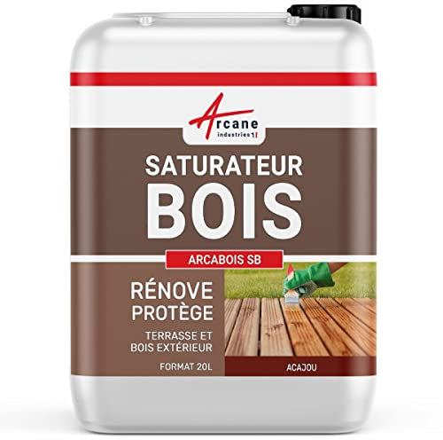 Saturateur, bois, pour terrasse, bardage, extérieur : Arcabois SB - 20 L (jusqu'à 100 m²) Acajou - Teinte Rouge - ARCANE INDUSTRIES
