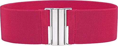 BlackButterfly Classique Emboîtement Large Élastique Sangle Extensible Taille Rétro Ceinture (Rose vif, XXL)